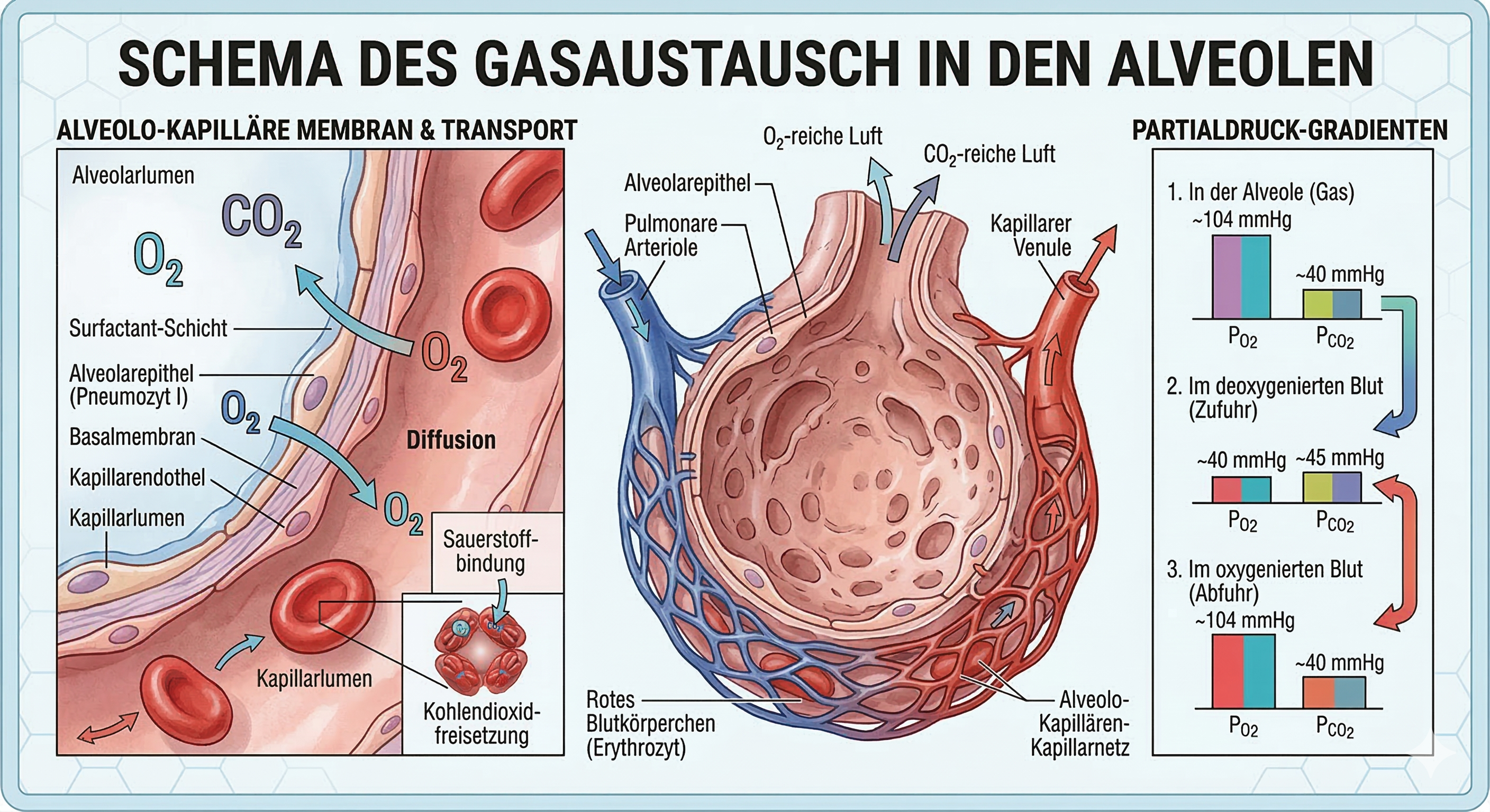 Gasaustausch in den Alveolen