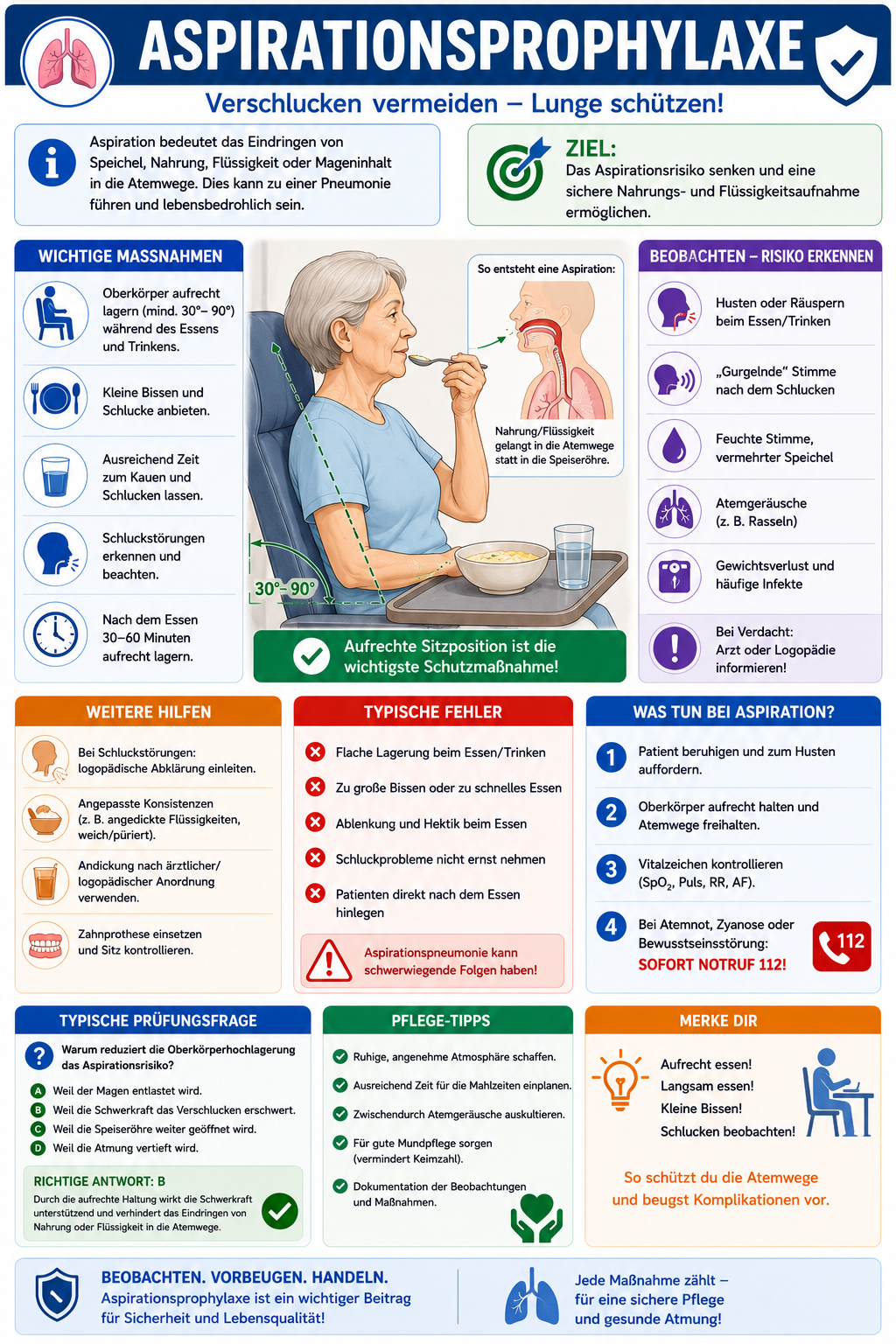 Aspirationsprophylaxe zur Vermeidung von Verschlucken und Pneumonie