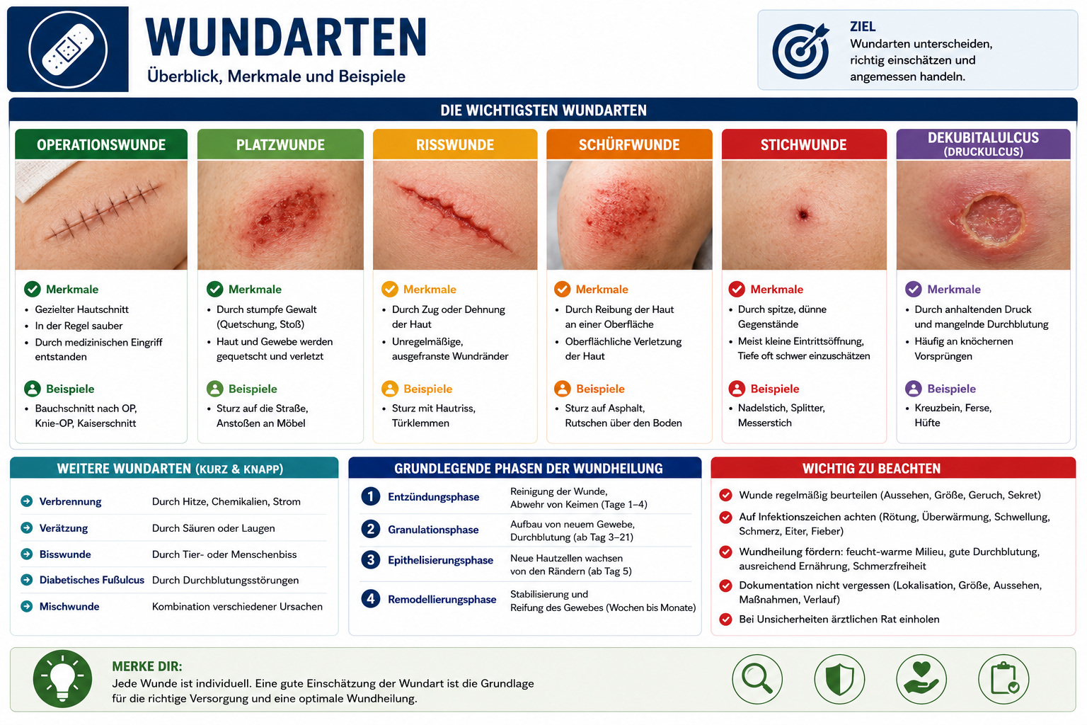 Wundarten Lernkarte
